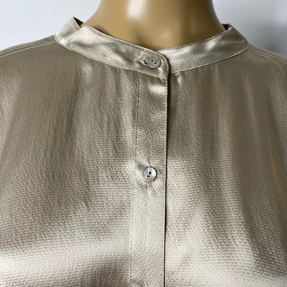 Eileen Fisher Women’s Textured Silk Button Front - Picture 6 of 8